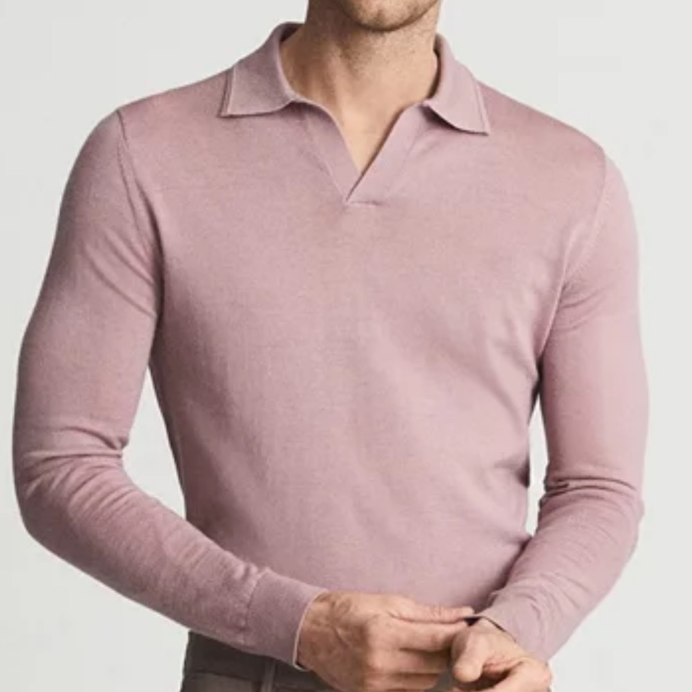 NWT Reiss Milburn merino wool polo shirt
